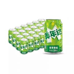 百事可乐美年达青苹果味汽水碳酸饮料330ml*24罐整箱包装随机